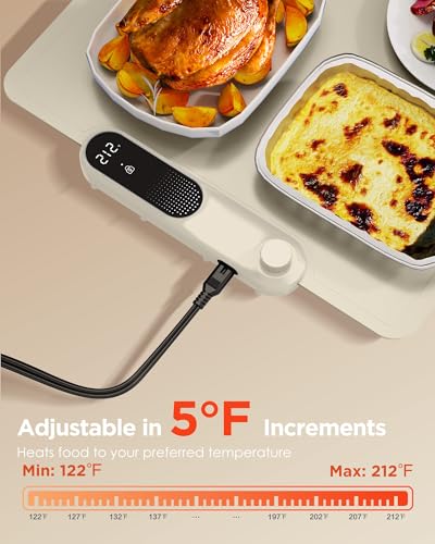 FEPPO Food Warming Mat, 35”x16” Electric Warming Trays for Buffets Party - color: White, size: 2XL Large: 35“x16"