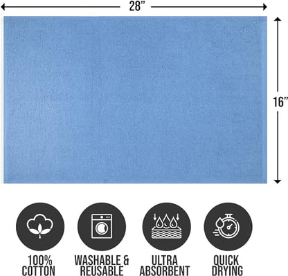 Salon Towels – Pack of 24 (16"x27") 100% Cotton Ring Spun (Not Bleach Proof) Ultra Soft, Highly Absorbent Hand Towels – Bulk for Spa, Gym & Salon (Electric Blue) - color: Electric Blue