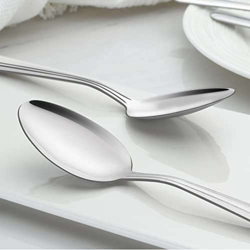 BEWOS 24 Pieces Teaspoons, 6.2 Inches Stainless Steel Teaspoons Silverware, Spoon Silverware, Coffee Spoons, Small Spoon, Mirror Polished, Dishwasher Safe, Silver Spoons For Home, Restaurant - color: Silver