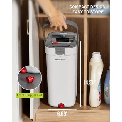 HoMettler 3-Tank Mop and Bucket Set with Separate Dirty & Clean Water, Flat Mop and Bucket System with Wringer, 65" Mops for Floor Cleaning, Safe for Hardwood, Vinyl, Tile, Walls - 4 Washable Pads - color: White-flat Mop With 4 Pads