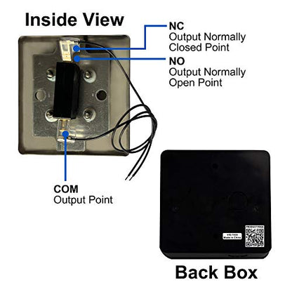 Visionis VIS-7039 Wired Handicap Push to Exit Button, Back Box, 4 Pack - size: Pack of 4