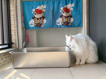 Stainless Steel Litter Box -6in High Side, - color: M - 17" L x 13" W x 6" H