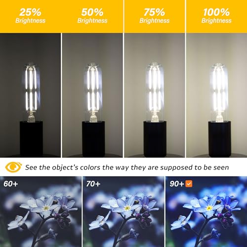 Dimmable E26 T10 LED Bulb Tube Light Bulbs 6W,Daylight 5000K 600LM - color: Daylight 5000k, size: 5 Inch-4 Count