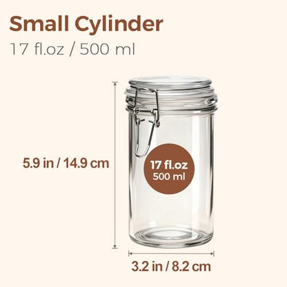 ComSaf Small 16 oz Glass Jars with Airtight Lids 6 Pack Pickling Pantry - size: 17 fl oz x 6
