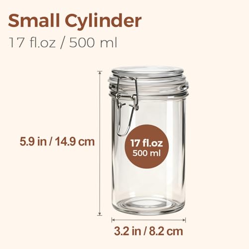 ComSaf Small 16 oz Glass Jars with Airtight Lids 6 Pack Pickling Pantry - size: 17 fl oz x 6