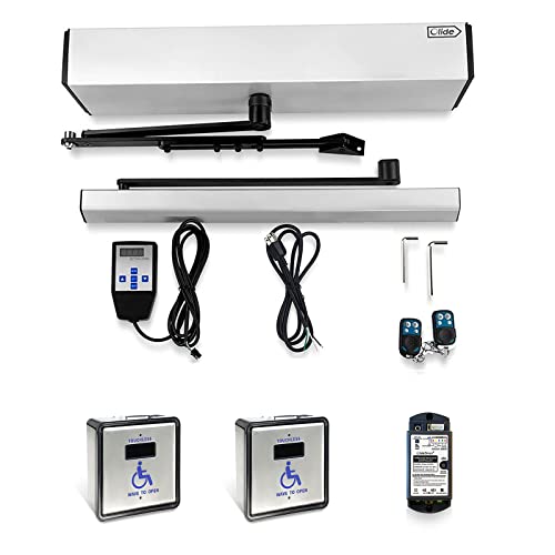 Olideauto Handicap Door Opener Touch Free Open Door,with Touchless Wireless Square 4.5'' Handicap Push Buttons Wave Sensor to Open Olide-512N