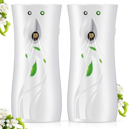 Threlaco 2 Pcs Automatic Air Freshener Spray Dispenser, 6.2 oz,White - color: White