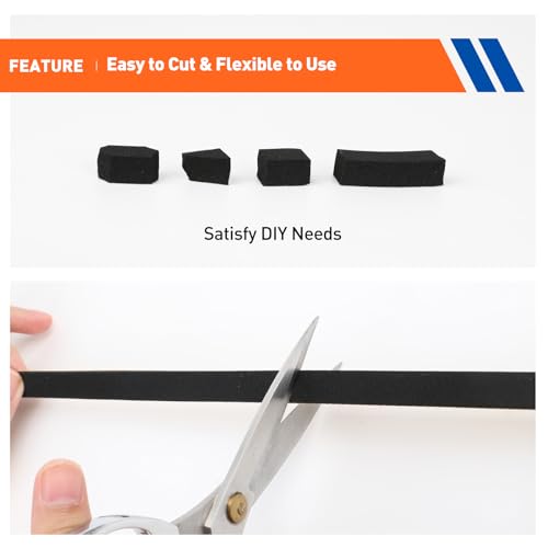 MAGZO 3/4in Wide X 1/8in Thick Foam Tape for Door Sealer - size: 3/4in * 1/8in * 50FT