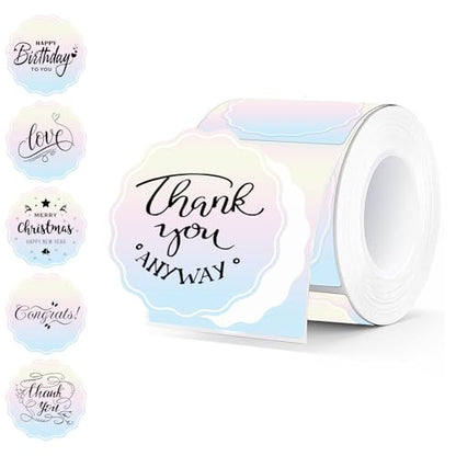 2 Inch Round Thermal Labels, Rainbow Gradient Flower Thermal Sticker Labels for Small Business, Logo Design, Baking,500 Sheets/1 Roll - color: Rainbow, size: 2 inch