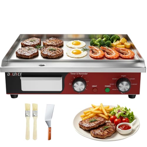 18" Commercial Electric Griddle with 5 Minute Reminder Timer, 1500W - size: 18"