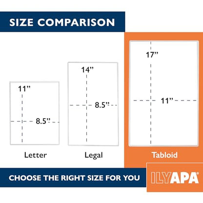 Ilyapa Restaurant Menu Covers 11 x 17 Inch - 30 Pack, Single Page, 2 View Clear Menu Holder Sleeves, Durable PVC Sheet Protector to Cover Inserts - color: Clear, size: 11 x 17