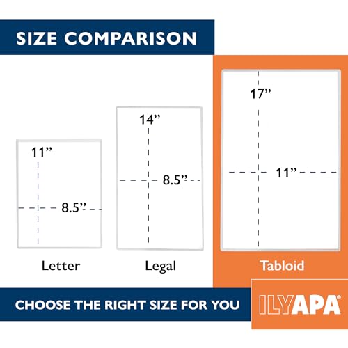 Ilyapa Restaurant Menu Covers 11 x 17 Inch - 30 Pack, Single Page, 2 View Clear Menu Holder Sleeves, Durable PVC Sheet Protector to Cover Inserts - color: Clear, size: 11 x 17