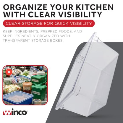 Winco 18" x 26" Clear Food Storage Box - size: 18" x 26", style: 12" Deep