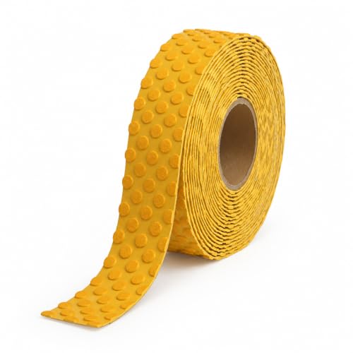 Raised Reflective Pavement Marking Tape, Slip-Resistant Durable Heavy-Duty Rubber Base for Outdoor Use, Ideal for Driveways, Walkways & Parking Areas (Yellow, 2 Inch x 75 Feet) - size: 2 Inch X 75 Feet