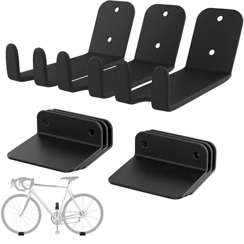 TORACK Wall-mounted Bike Pedal Hanger, Horizontal Bike Rack for Garage Wall - style: 3 Pack