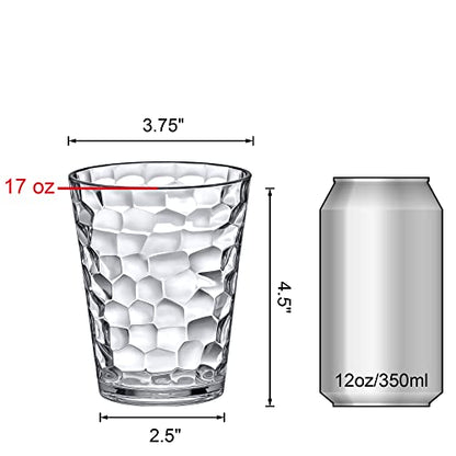 Amazing Abby - Iceberg - 16-Ounce Plastic Tumblers (Set of 8), All-Clear Reusable Plastic Cups, Stackable, BPA-Free, Shatter-Proof, Dishwasher-Safe - style: All-Clear, 16 oz