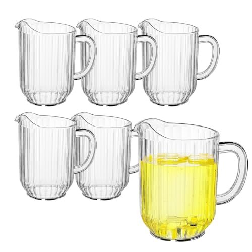 45 Oz Plastic Beer Pitcher Set,Commercial Grade Anti-Drip Restaurant Water Pitcher with Handle,Frost-Resistant Design,Ideal for margarita, Sangria, Lemonade Iced Tea (6 Pack, 45oz(1400ml)) - color: 6 Pack, size: 45oz(1400ml)