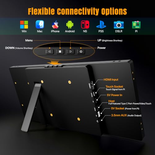 ROADOM 10.25" Mini Touchscreen Monitor, 1920x720 IPS Stretched Bar USB-C - size: 10.25 Inch