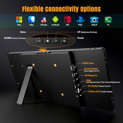 ROADOM 10.25" Mini Touchscreen Monitor, 1920x720 IPS Stretched Bar USB-C - size: 10.25 Inch