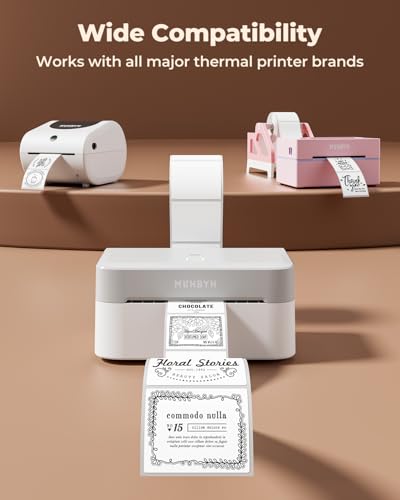 MUNBYN 2x2 Thermal Labels, 750 Sheets/Roll, White - color: White, size: 2x2"