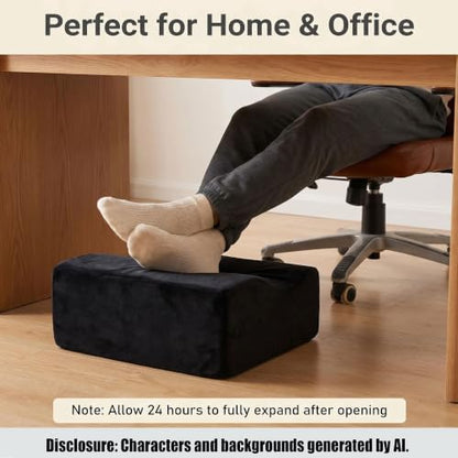 Keep Warm Foot Stool Foot Rest for Under Desk At Work - color: Black+