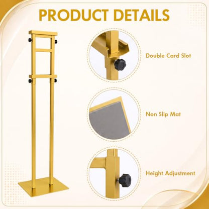 Honoson 5 Pcs Poster Stands for Display Heavy Duty Sign Holder, Gold - color: Gold