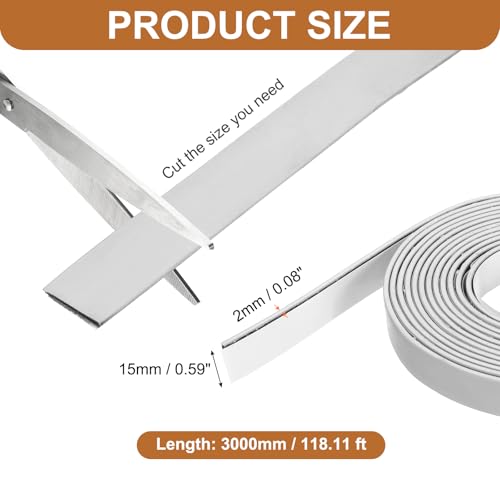 Smoke Fire Seal Strip 9.8Ft 15mm/0.59" Wx 2mm/0.08" T White - color: White, size: 9.8FT x 15mm / 0.59" W x 2mm / 0.08" T