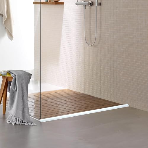 118" Flexible Silicone Shower Threshold Water Dam Barrier,Transparent - color: Transparent, size: 118 Inch