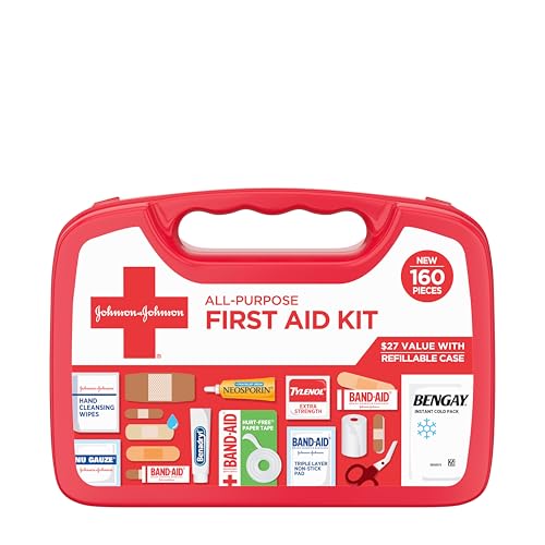 BAND-AID Brand All-Purpose Portable Compact First Aid Kit, 160 Piece - size: 160 Piece
