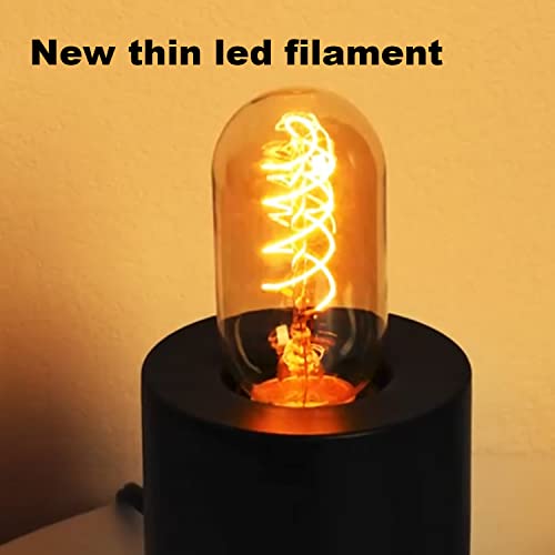 Vintage LED Spiral Filament Bulb T14, E26 Base, 4W Equivalent, 40W Warm White, 2200K, Dimmable, AC120V, 400LM, Amber Glass, Pack of 4 - style: 4.33in(110mm)