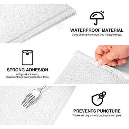 Metronic Bubble Mailer 6X10 Inch White 500 Pack,Waterproof Padded Envelopes,Self-Seal Small Bubble Mailers Cushioning Bubble Envelopes for Shipping,Jewelry Makeup Supplies, Packaging Bulk - color: White, size: 6X10" 500PC