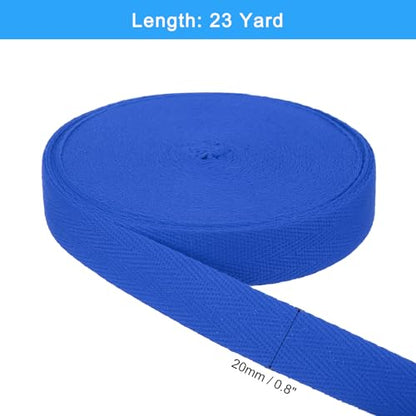 uxcell 23 Yards Cotton Twill Tape, 3/4-inch Herringbone Webbing Ribbon Bias Binding Tapes for Clothes Sewing, DIY Crafting (Bright Blue) - color: Bright Blue, size: 3/4-inch