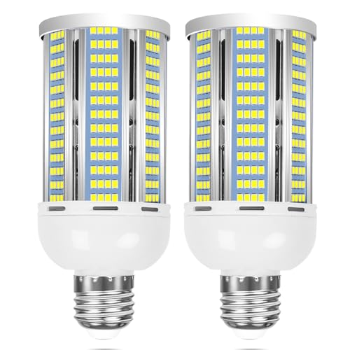 2 Pack 400W Equivalent Led Corn Light Bulb, 6000 Lumen 6000K Daylight 50W LED Corn Lamp, E26/E27 Medium Base for Indoor Garage Factory Warehouse Backyard