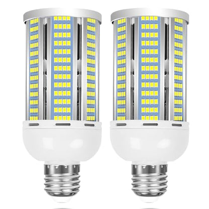 2 Pack 400W Equivalent Led Corn Light Bulb, 6000 Lumen 6000K Daylight 50W LED Corn Lamp, E26/E27 Medium Base for Indoor Garage Factory Warehouse Backyard