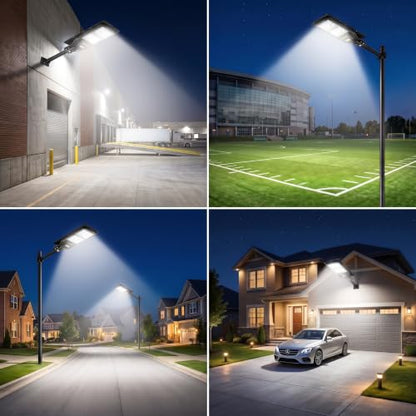 LANGY 2 Pack Solar Street Light 180000Lumens,240 LED Street Lamp with Light Control&PIR Motion Sensor, Dusk to Dawn LED Security Light Solar Flood Light for Square,Yard,Basketball Court - size: 2PACK 180000LM