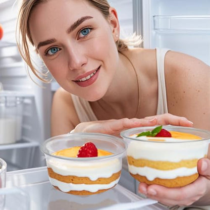 Disposable Food Containers With Lids And Spoons 50 Pack 12 oz Mini Parfait Dessert Cups Take Out Meal Prep Salad Bowls For Lunch, Plastic Ice Cream Bowls Pet, Acai Bowl, To-Go Party Containers(12oz) - size: 12oz