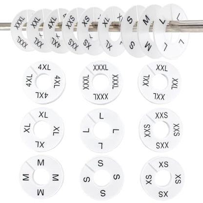45Pcs Clothing Size Dividers Round Plastic White - color: White-9 Sizes (Xxs-xxxxl)