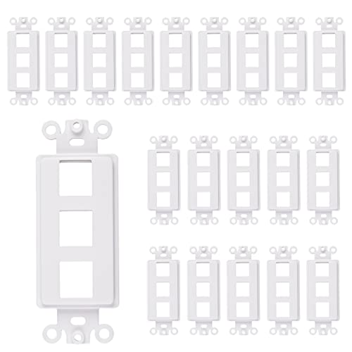 Chaosss &. 3-Port Decorator Keystone Insert, Wall Plate Adapter, 3 Port, 20 Pack White - color: 3 Ports, size: 20 Pack