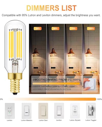 Dimmable E12 LED Bulbs 6W T6 Edison Light Bulbs Soft White 3000K - color: 6w=60w Soft White 3000k