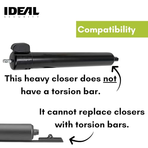Ideal Security 9700 Heavy Pneumatic Touch & Hold Storm and Screen Door Closer for Wood, Aluminum, and Vinyl Doors, Silent and Smooth Closing, 11.5", Black - style: Black