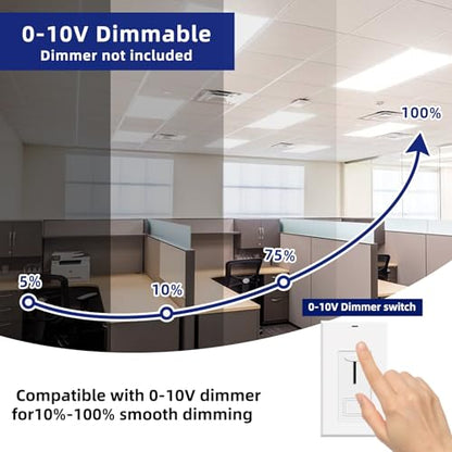 WYZM 4 Pack LED Flat Panel Light Drop Ceiling Office Fixture,7800LM - size: 4-pack 2X4FT panel