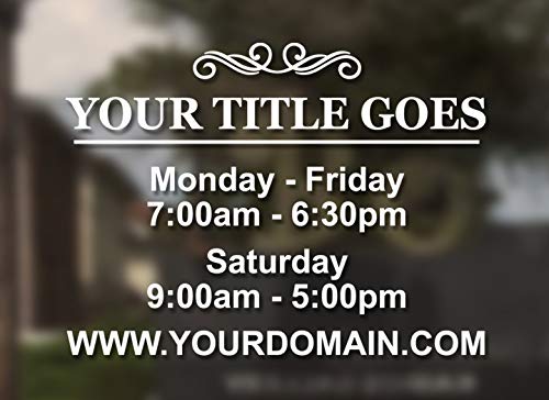 Business Hours Sign for Window - Free Squeegee - Easy Install Manual (Classic - Landscape) - color: Classic - Landscape
