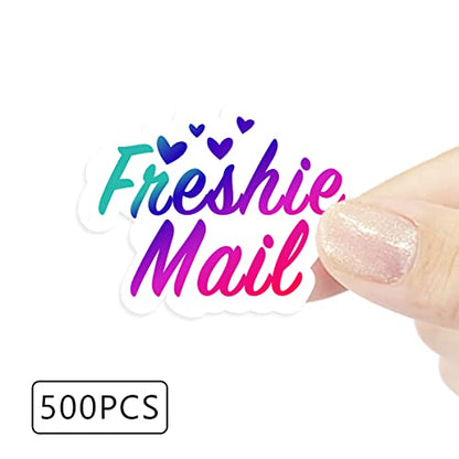 Wailozco Freshie Mail Stickers - Thank You, Handmade Stickers for Small Business, 500 Labels Per Roll - color: Freshie Mail