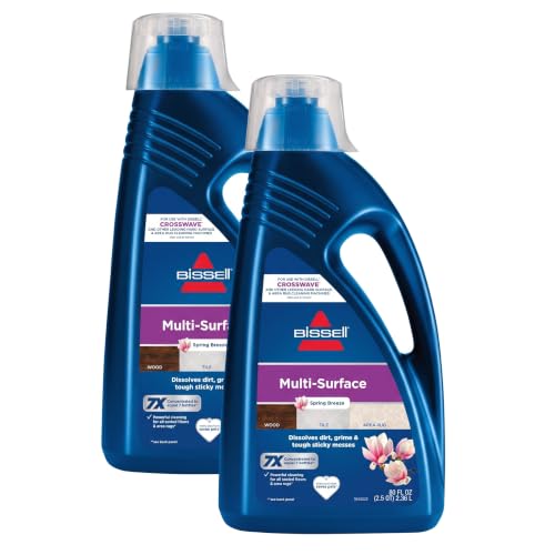 Bissell Multi-Surface Solution,for use in CrossWave and Other Leading Hard Surface and Area Rug Cleaners,80oz,Dissolves Dirt,Grime,and-Tough Sticky Messes,(Pack of 2) - size: 80 Fl Oz (Pack of 2)
