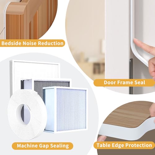 1 in Wide x 1/8 in Thick x 33FT Foam Weather Stripping Door Seal,Window Sealing Tape，Single-Sided Self-Adhesive Insulation Sealing Strip White - color: White, size: 1 IN x 1/8 IN x 33FT