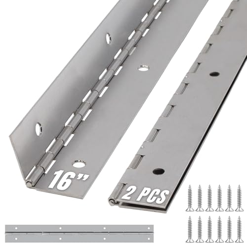 ALBO 16" x 2" Piano Hinge Stainless Steel 304, Silver, 2-Pack - color: Silver, size: 16 Inch