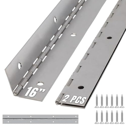 ALBO 16" x 2" Piano Hinge Stainless Steel 304, Silver, 2-Pack - color: Silver, size: 16 Inch