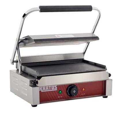 Kratos Commercial Electric Panini Sandwich Grill with Smooth Plates - size: Medium w/ Smooth Plates