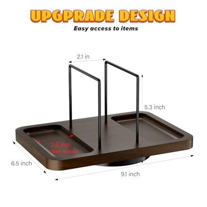 Rotating Napkin Holder for Table with Salt and Pepper Shakers Caddy - color: Brown