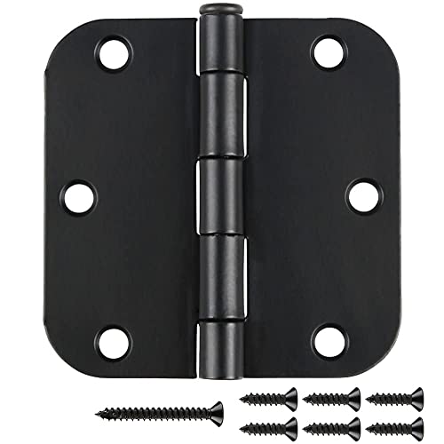 30 Pack Matte Black Interior Door Hinges Round 3.5" with 5/8" Radius - color: Matte Black, size: 30 Pack